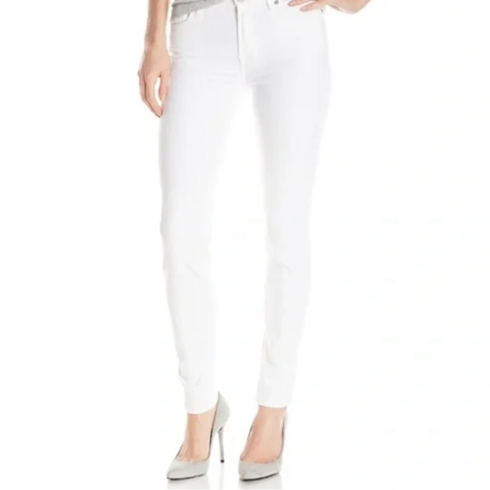 NWT 7 For All Mankind White Denim Jeans The Skinny Super Skinny 32